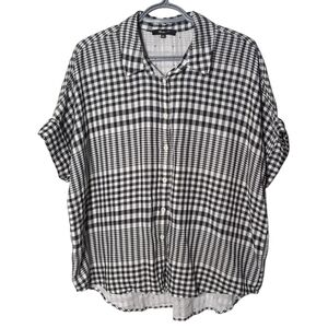 Madewell Black and White Gingham Button Down Shirt